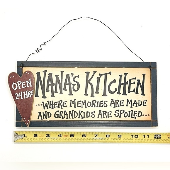 Nana's Kitchen Rustic Farmhouse Sign Wall Decor Wood Plaque Primitive 12x5.5” - Picture 4 of 5